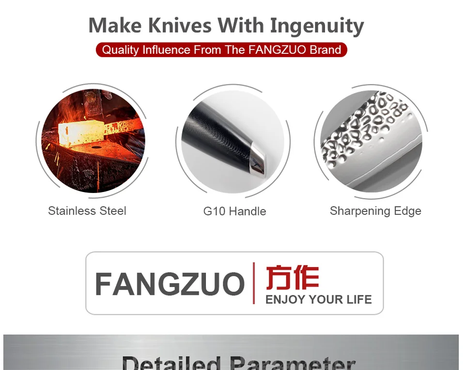 FANGZUO, новинка, 5 шт., набор кухонных поварских ножей из высокоуглеродистой нержавеющей стали, нож для нарезки фруктов, нож, кухонные инструменты