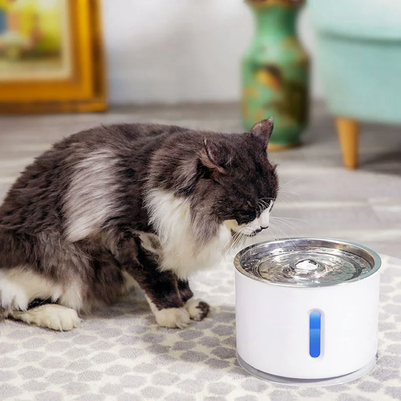 Pet светодиодная чаша для воды USB Reachargable водный фонтан кошачьей собаки бесшумный