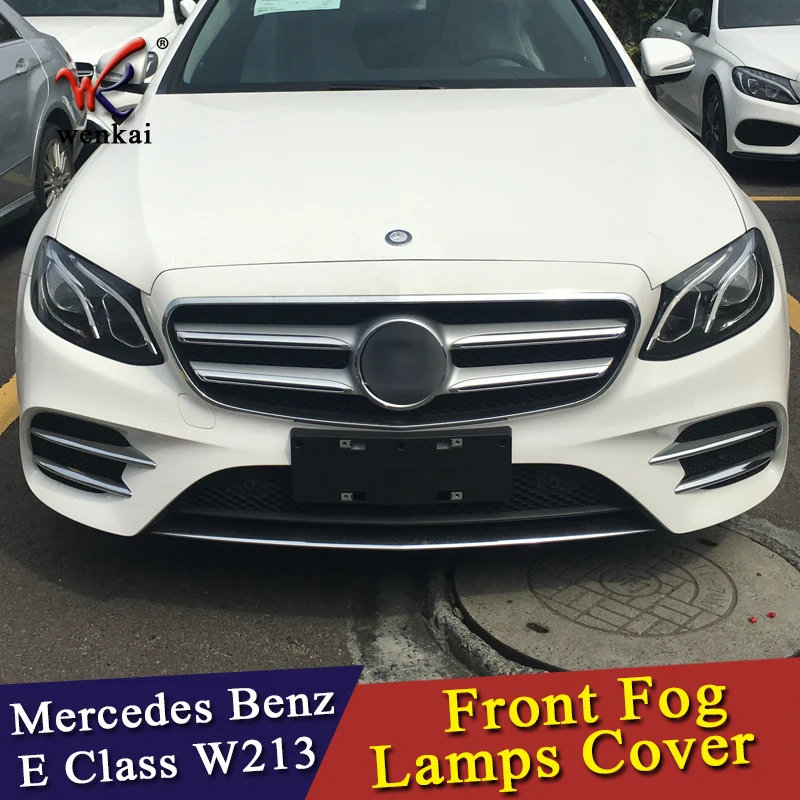 4 шт. хромированные накладки на передние противотуманные фары для Mercedes Benz E Class W213