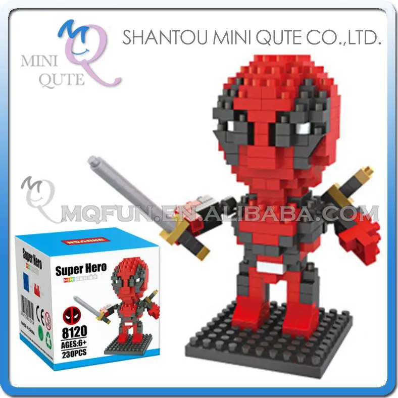 Mini Qute HSANHE 3D Marvel Avenger Super hero Deadpool nano plastic building block brick kids adult gift educational toy NO.8120 | Игрушки и