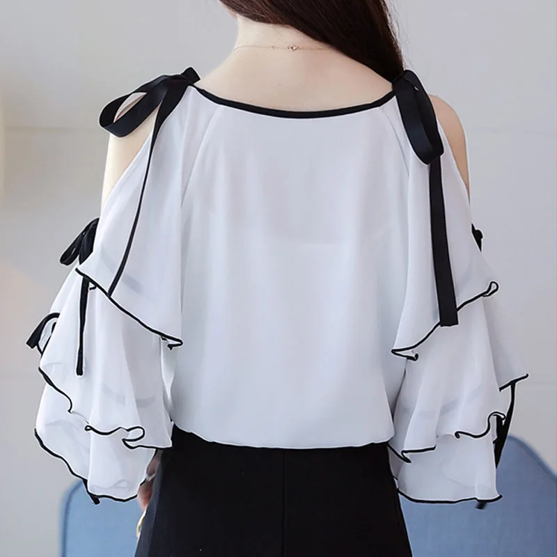 

womens tops and blouses butterfly sleeve chiffon women blouse shirt white women shirts summer tops sexy off shoulder top 3096 50