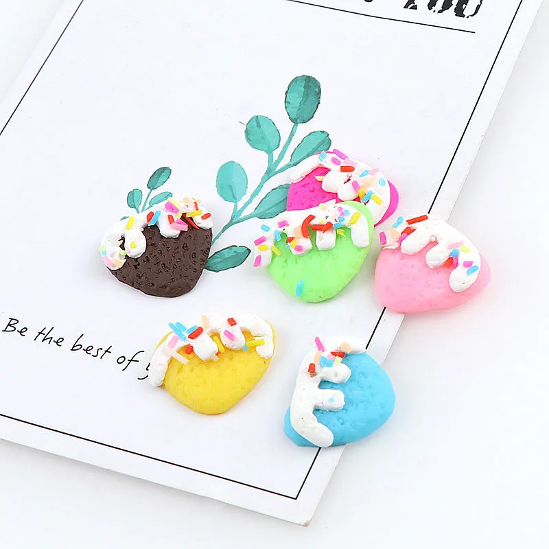 10 шт./лот 3D микс Цвет Kawaii Круглый Мини Мороженое Десерт Полимерная глина Кабошоны