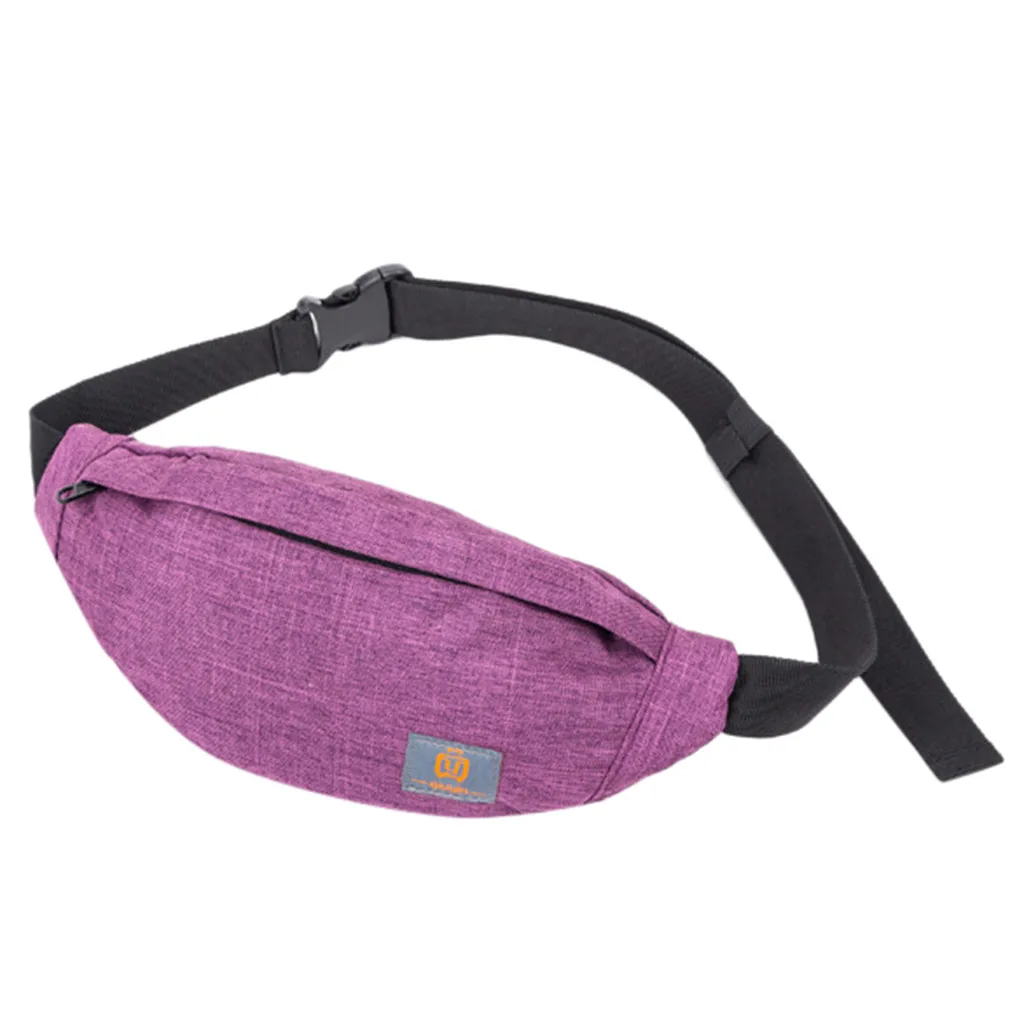Purple Мужская и женская сумка для денег, телефона, груди, банана, универсальная, ткань Оксфорд, карамельный цвет, поясная сумка, Bananos Mujer Cintura, поясная сумка для мужчин - Цвет: Purple