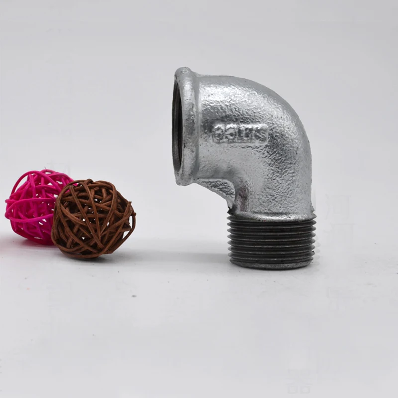 5 шт. Женский * мужской уличный локоть с резьбой электро оцинкованный ковкий