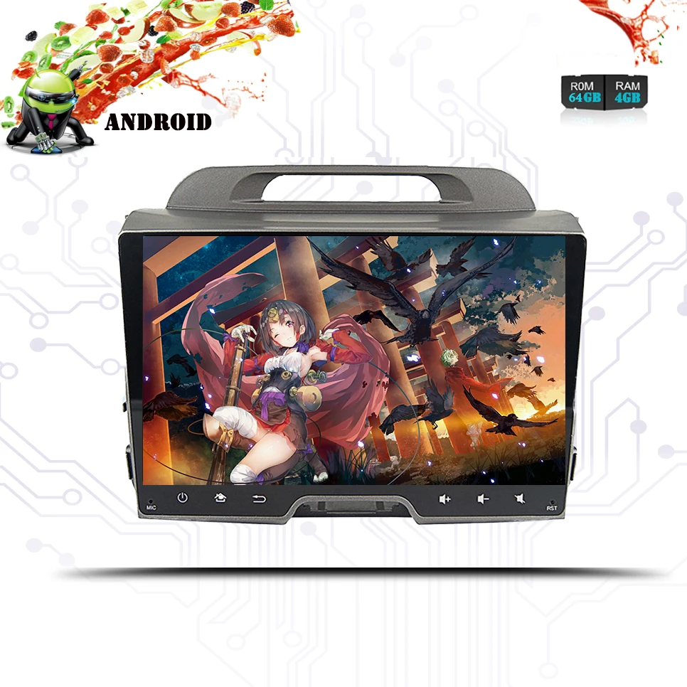Автомобильный dvd плеер с Android 9 0 4 + 64 ГБ дюймов для KIA sportage 2007 2010 2011 2014 2015