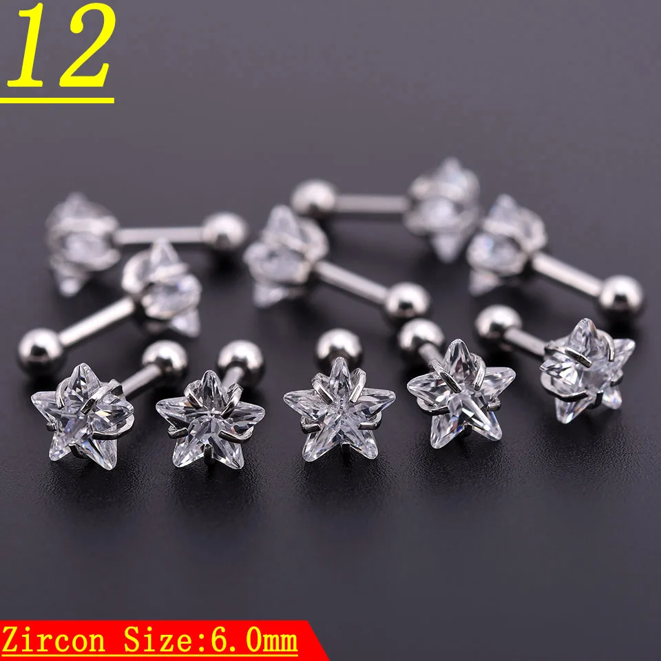 20 шт. серебряные циркониевые круглые серьги гвоздики для пирсинга|body piercing