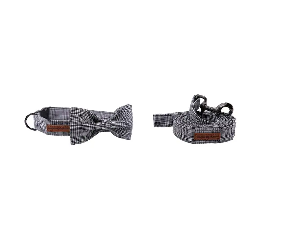 collar bow and leash Уникальный стиль собачьи лапы воротник с мягким бантом для маленьких, средних, больших собак или кошек - Цвет: collar bow and leash