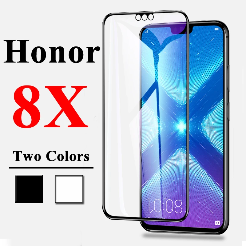 Полное покрытие на honor 8x закаленное стекло для huawei x8 honor 8x защита экрана hono 8 x защитная Броня honer honar homor лист
