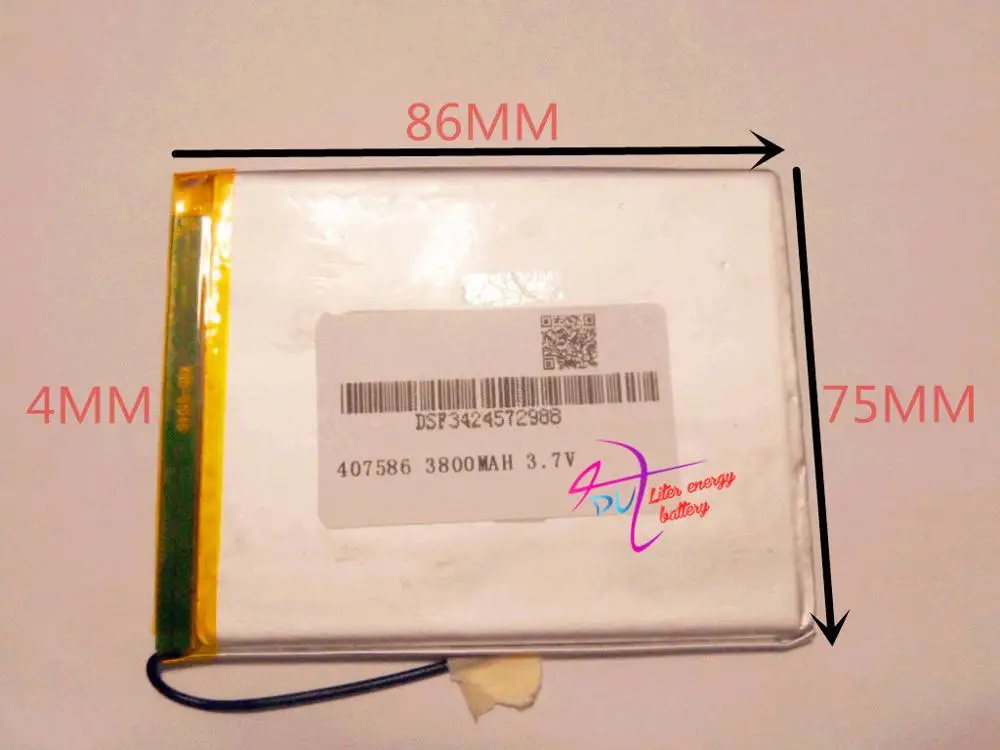 Лучший бренд батарей 3 7 в полимерная литиевая батарея 407586 3800 мАч для планшетной