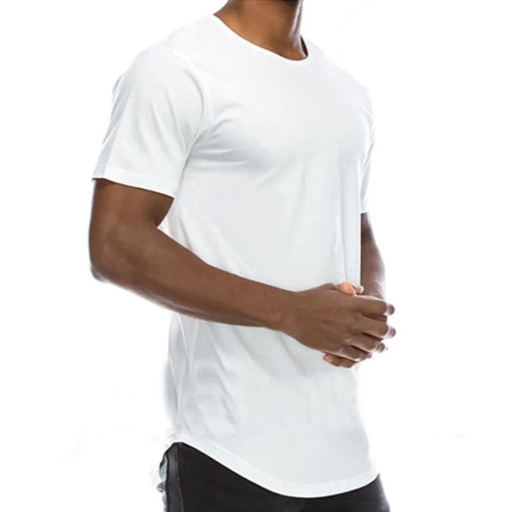 Tshirt 2019 Summer Men's Cotton T-Shirt Basic Crew Neck Hip Hop Solid Slim T-shirt Casual For Male Free Shipping | Мужская одежда
