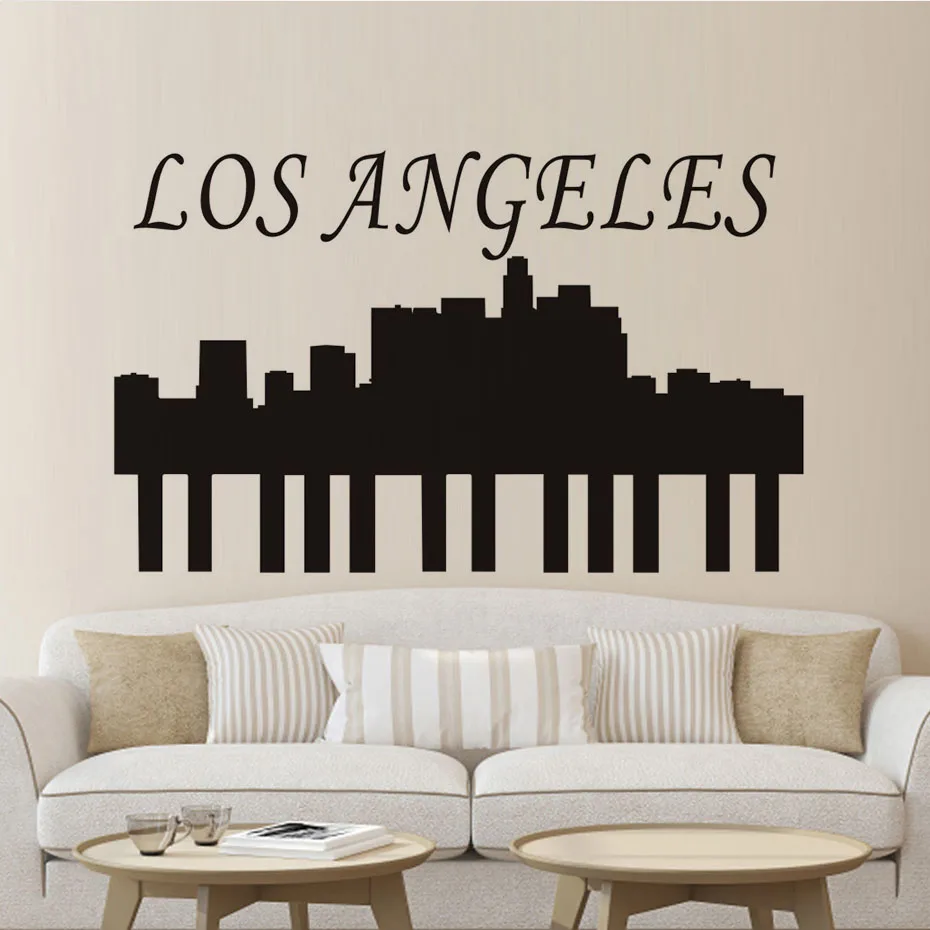 DCTOP High Quality Vinyl Removable Home Decor Los Angeles Wall Sticker City Silhouette For Living Room muursticker Accessories | Дом и сад