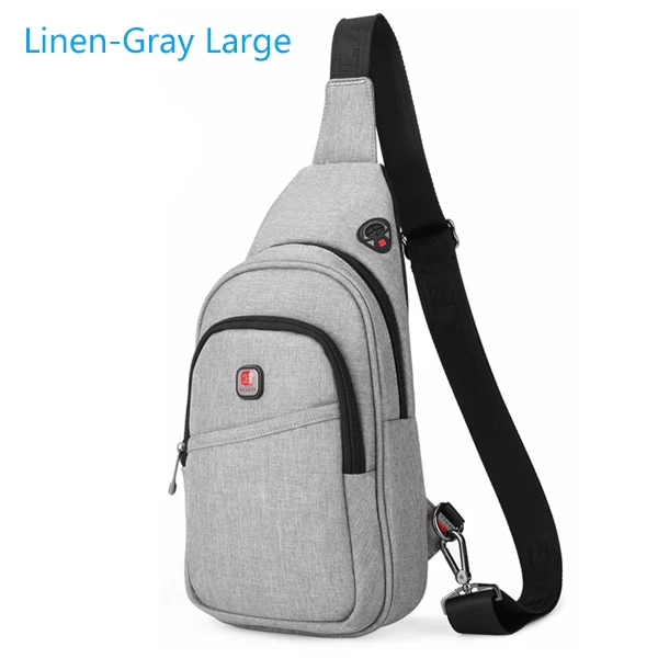 BALANG Мужская Повседневная сумка-мессенджер, модная сумка на плечо для мужчин, нагрудная сумка через плечо, сумка-слинг для путешествий, мужской водонепроницаемый рюкзак - Цвет: Linen Gray Large