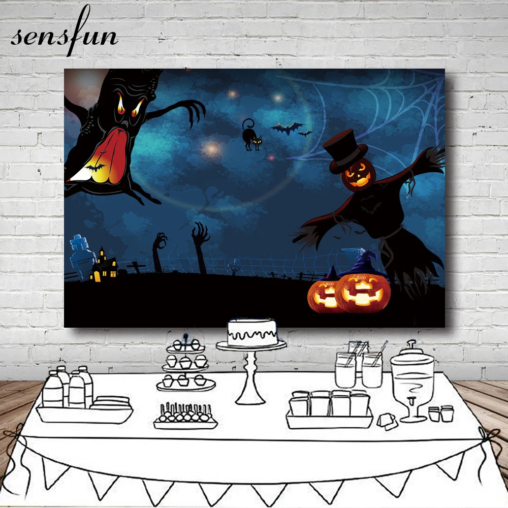 Жуткий призрак мертвое дерево Тыква Хэллоуин Фото фоны паук влажная летучая мышь