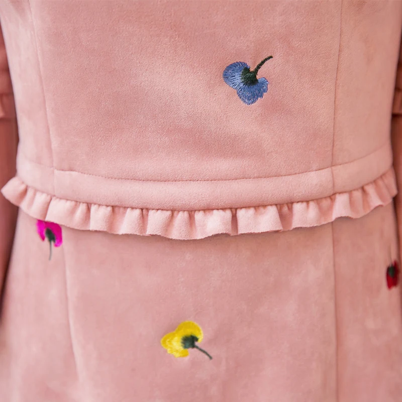 Новинка 2017 женское платье из искусственной замши весенне-летнее винтажное с