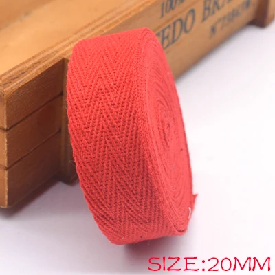 DIY Новые красочные 20 мм шеврон хлопок ленты тесьма сельдь bonebinding ленты кружева обрезки для упаковки аксессуары - Color: red 401