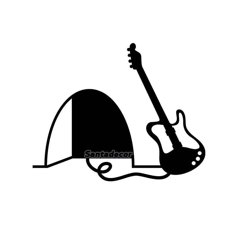 Милые Виниловые Настенные 3D наклейки с отверстиями для мыши гитары настенные