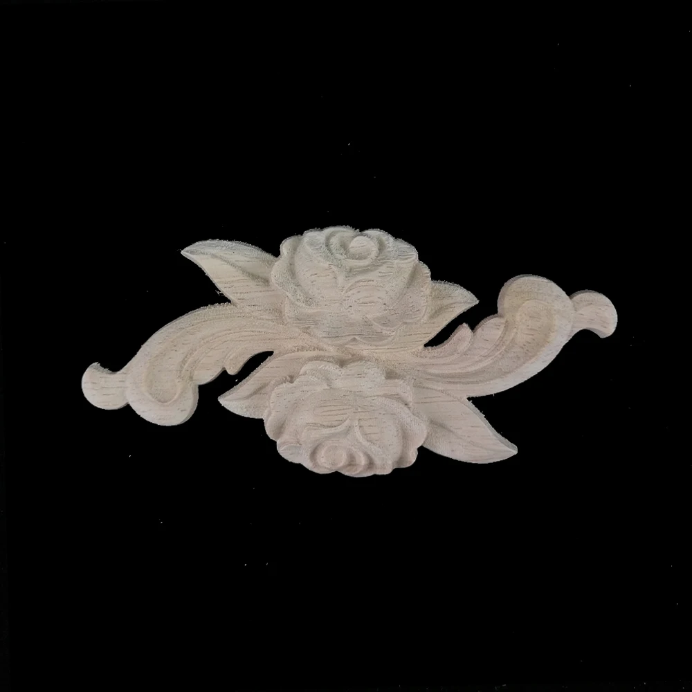

Arrival Vintage Unpainted Wood Carved Decal Corner Onlay Applique Frame Home Furniture Wall Cabinet Door Decor Crafts
