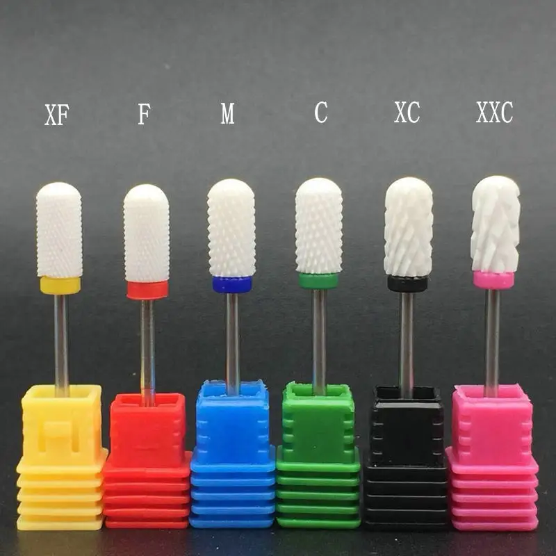 10pcs/set Wholesale Nail Ceramic Mill Manicure Machine Set Cutter For Pedicure Electric Nail Files Nail Drill Bit Nail Tools