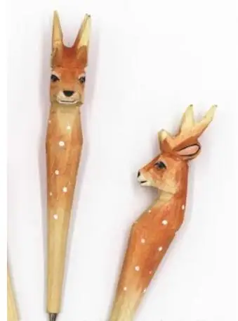 20 шт./лот креативная резная деревянная ручка с животными Шариковая Канцтовары