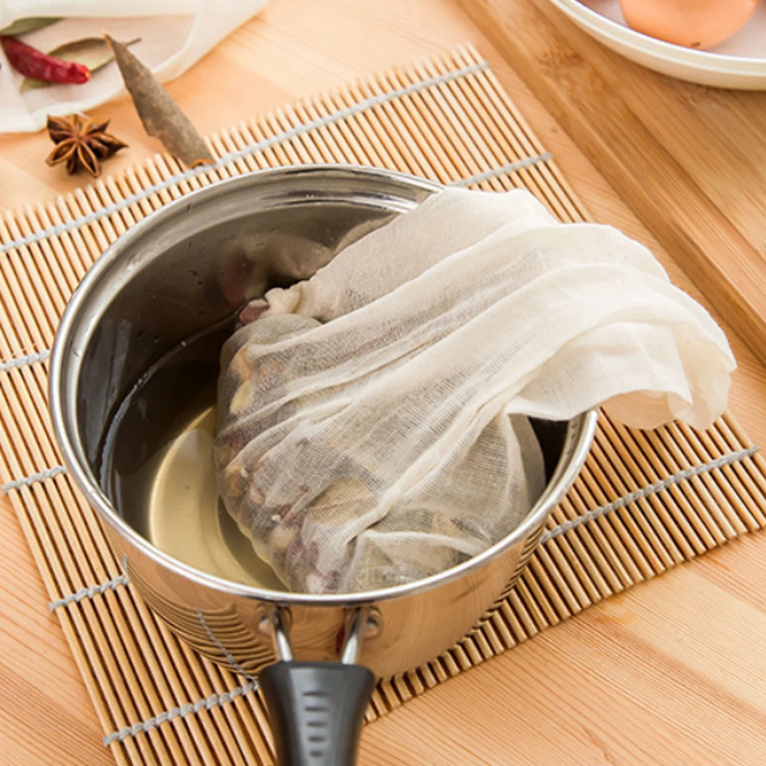 Behogar 6 шт. многоразовые сетка хлопковая муслиновая ткань фильтра очков мешок со