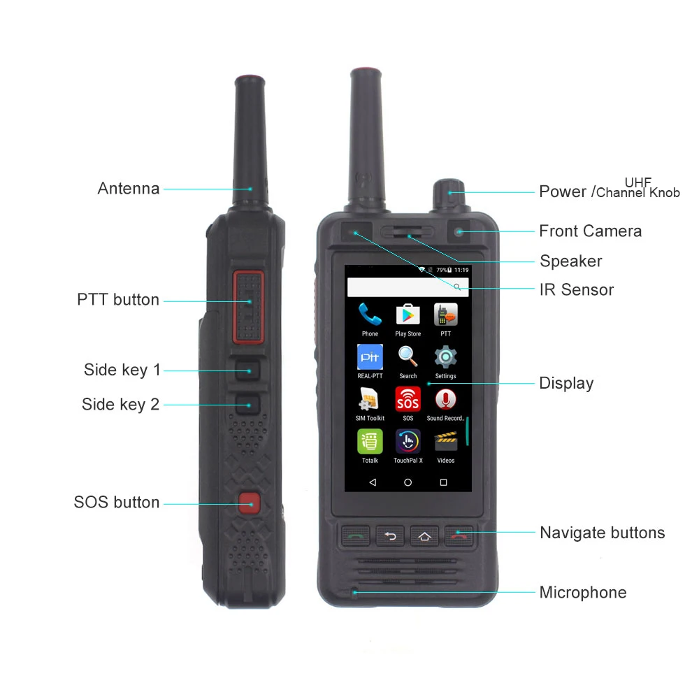 Anysecu W5 телефон PTT радио IP67 водонепроницаемый UHF Walkie Talkie мобильный телефон 5MP камера W 5 Dual SIM REALPTT Android 6 смартфон