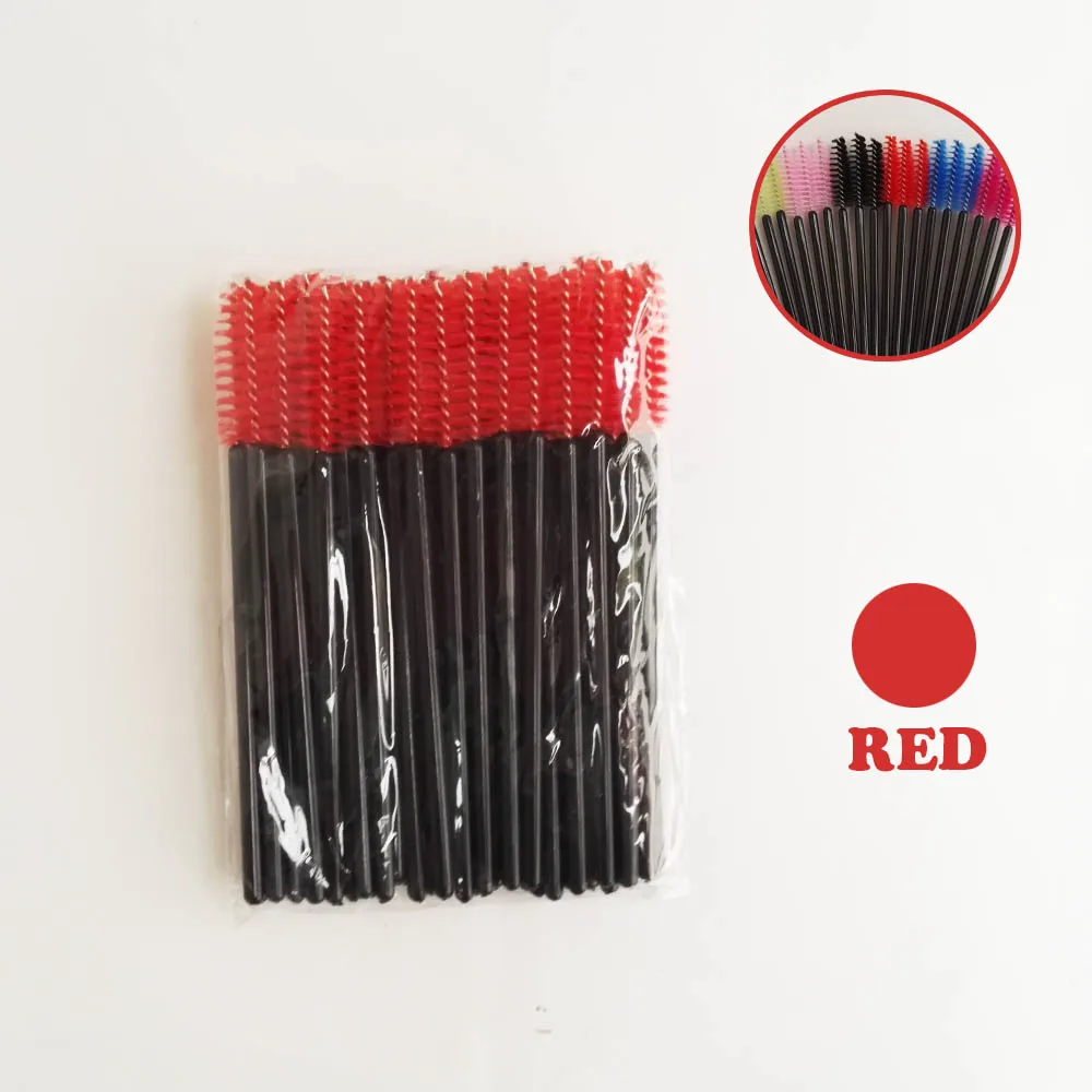 50 шт. разноцветные одноразовые аппликаторы для туши ресниц|makeup brushes cosmetics tools|cosmetic