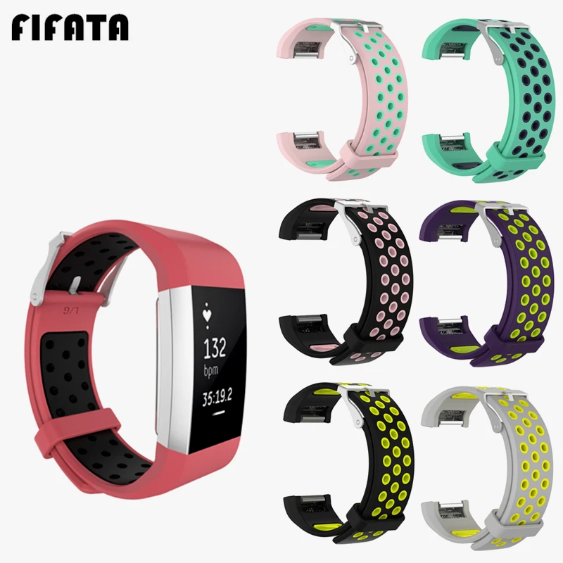 Двухцветный силиконовый ремешок FIFATA для Fitbit Charge сменный наручный браслет с