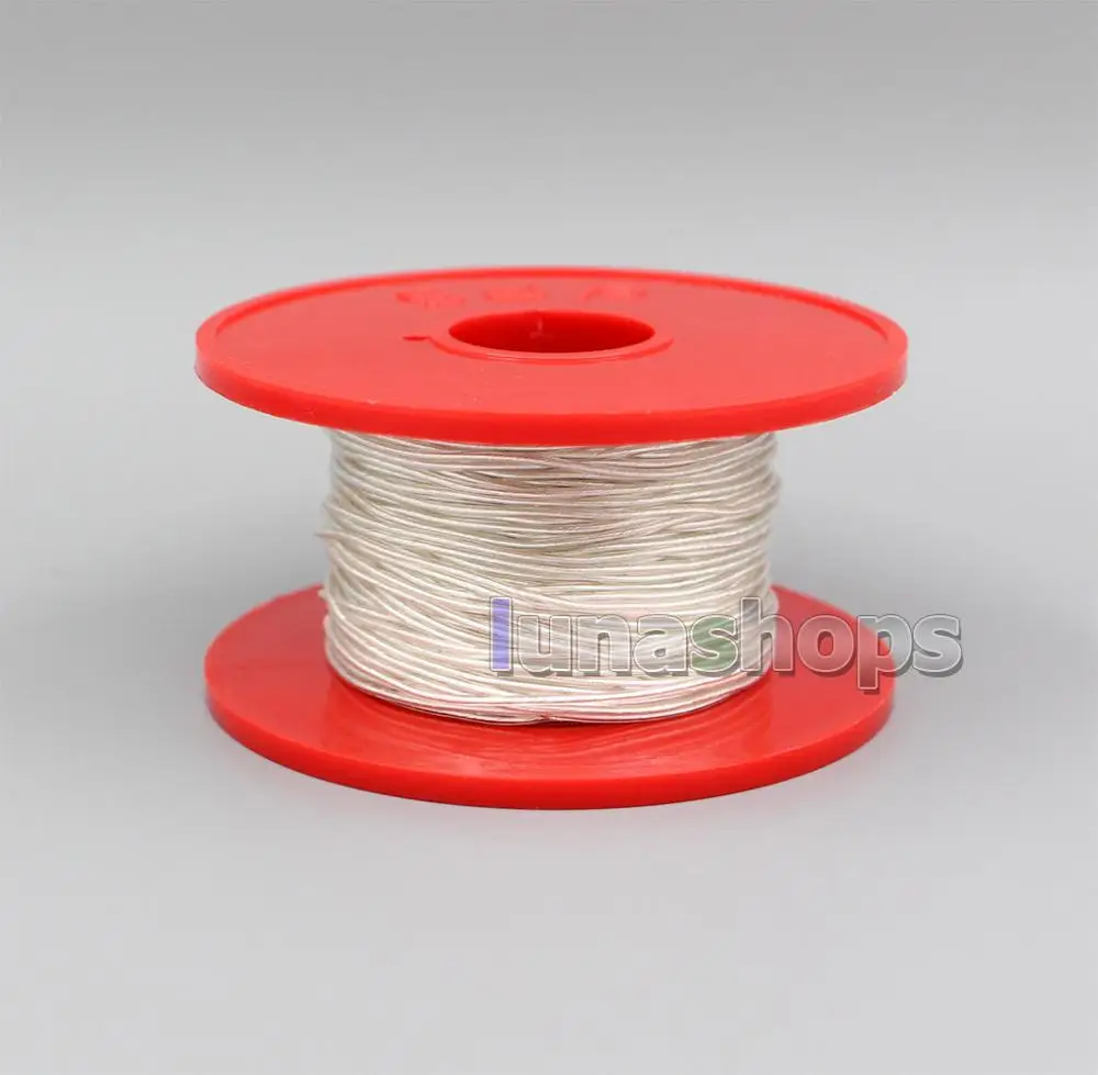 LN006224 10*0.08mm 99% Pure Silver Earphone Headphone DIY Custom PU Insulation Layer Cable Diameter OD:0.9mm For acrolink cable |