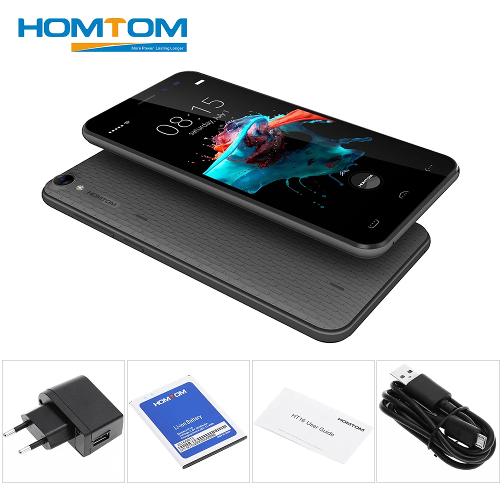 HOMTOM HT16 5 0 дюймов смартфон Android 6 MTK6580 4 ядра 1 ГБ + 8 приложение Wakeup Gesture gps Bluetooth
