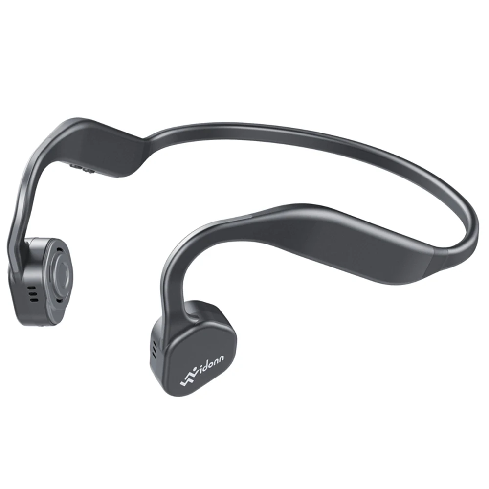 Vidonn F1 беспроводной костной проводимости HiFi Bluetooth наушники с микрофоном шумоподавления водонепроницаемый Бег Спорт шейный браслет наушники - Цвет: Gray