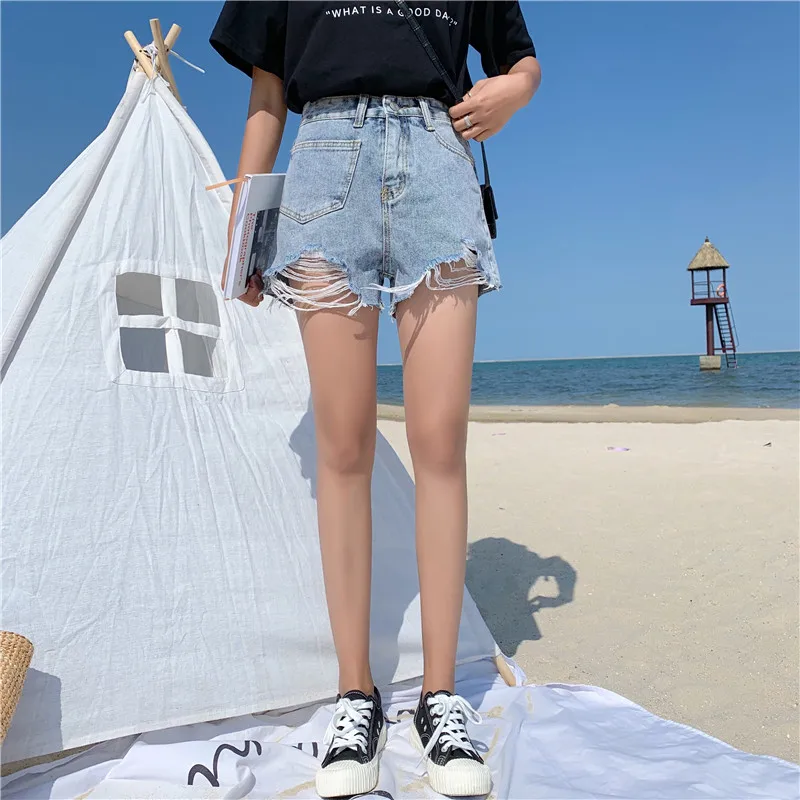 S-XL 2019 летний корейский шикарный стиль с карманами и высокой посадкой Шорты
