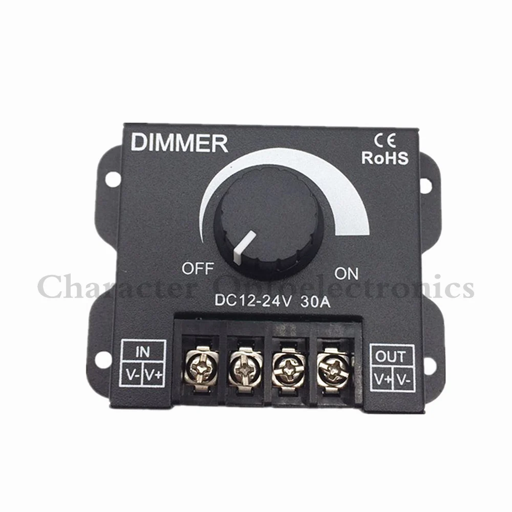 DC 12V 24V 30A черный светодиодный диммер регулятор яркости для одного цвета 5050 3528 5630