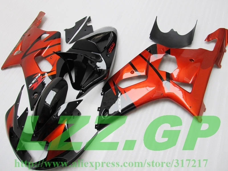 

100%Fit Orange Black Fairing for SUZUKI 2001 2003 GSXR600 750 01 02 03 GSXR600 GSXR750 K1 01 02 03 GSXR 600 750 Fairings kit In