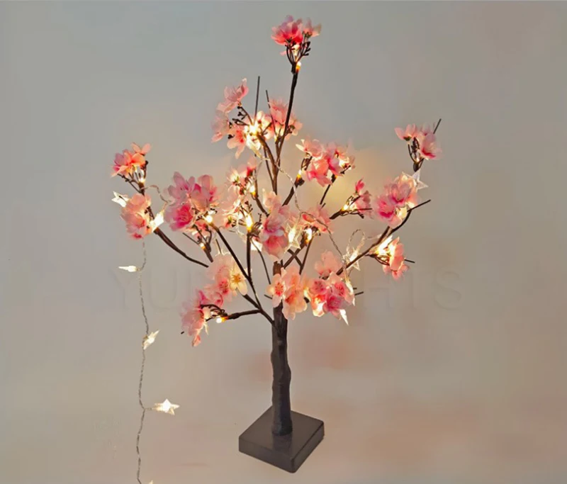 24 светодиода розовая вишневая елка рождественское садовое ландшафтное