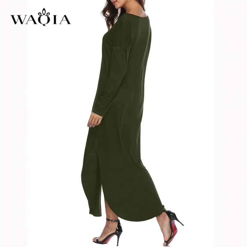 Waqia/2018 женское летнее платье большого размера хлопковое длинное с длинным