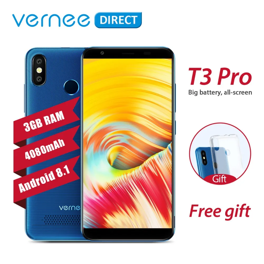 Оригинальный Vernee T3 Pro 3 ГБ Оперативная память 16 Встроенная Android 8 1 Quad Core мобильный