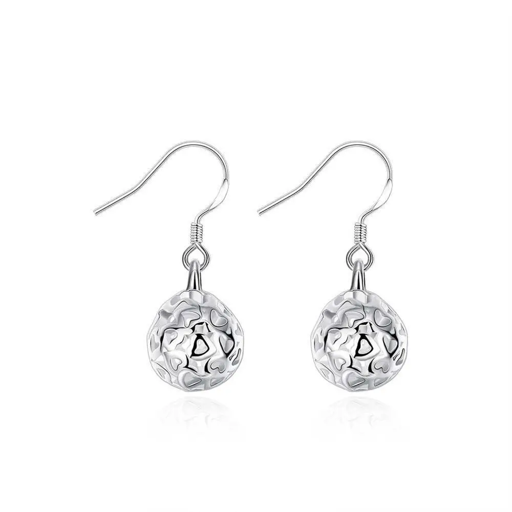New Fashion Silver Hollow out Ball Hanging Korean Earrings For Women Bridal Wedding Party Drop Jewelry Accessories | Украшения и