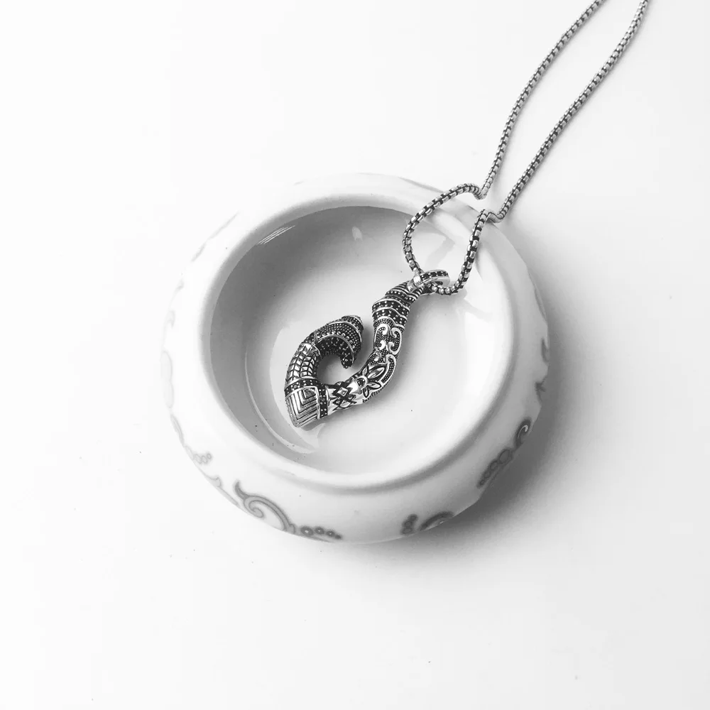 Maori Hook Pendant Link Chain Necklaces For Women &amp Men 2019 Spring New 925 Sterling Silver Glam Fashion Jewelry Gift Bijoux | Украшения