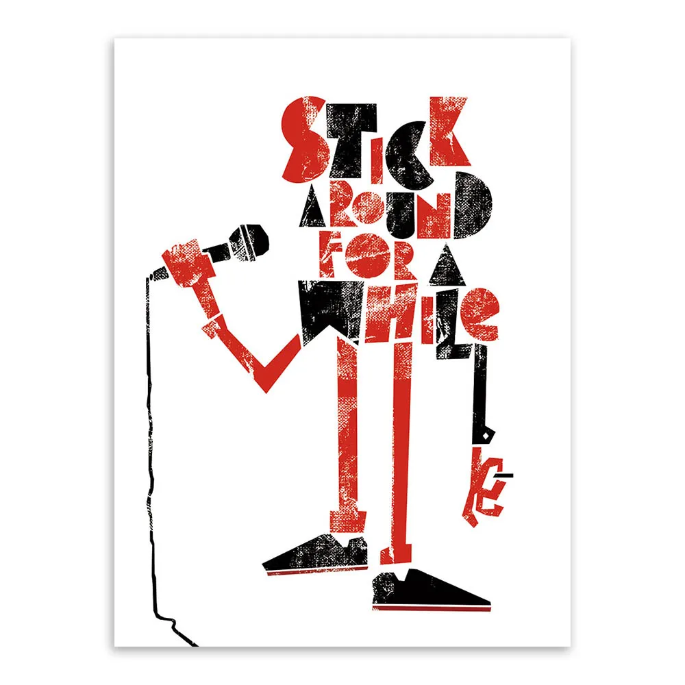 Современный абстрактный микрофон плакат в музыкальном стиле принты украшение