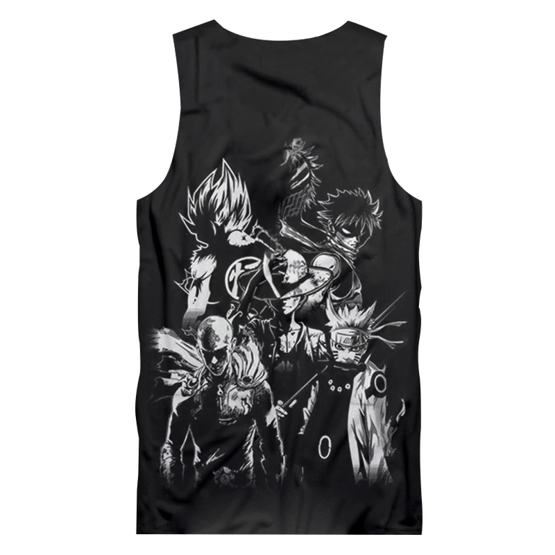 Cjlm черный Tanktop Для мужчин 2018 Новое поступление Аниме Наруто напечатаны 3D рубашки