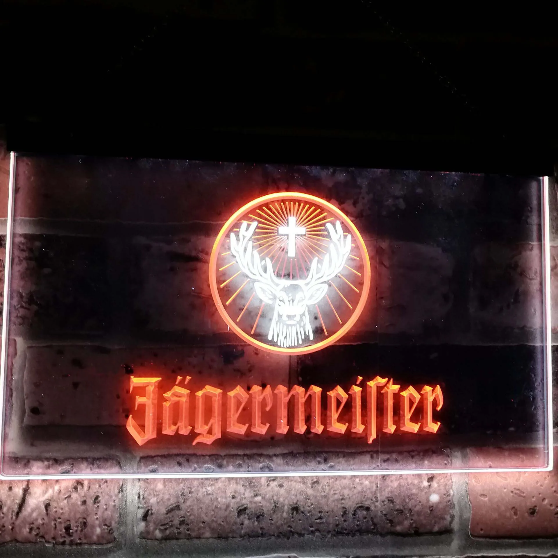 Jagermeister голова оленя Двухцветная светодиодная неоновая вывеска st6 a0288|Таблички и