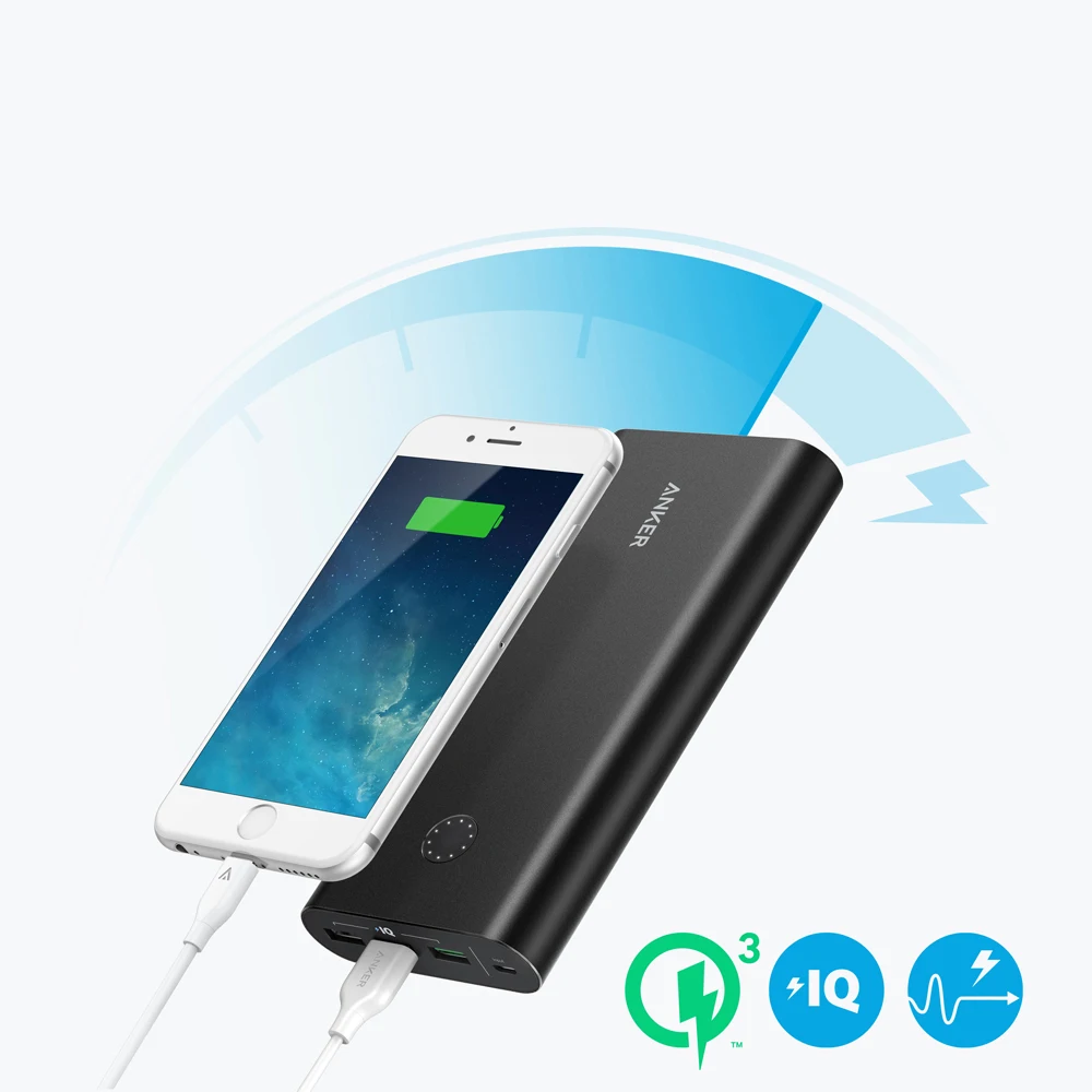 Внешний аккумулятор Anker PowerCore+ 26800 Quick Charge 3.0 usb microUSB портативное зарядное