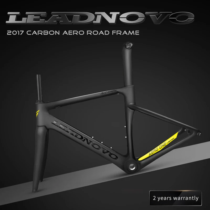 black yellow Leadnovo MTB карбоновый дорожный каркас Механическая велосипедная рама карбоновая дорожная рама+ вилка+ подседельный штырь+ гарнитура углеродный дорожный велосипед - Цвет: black yellow