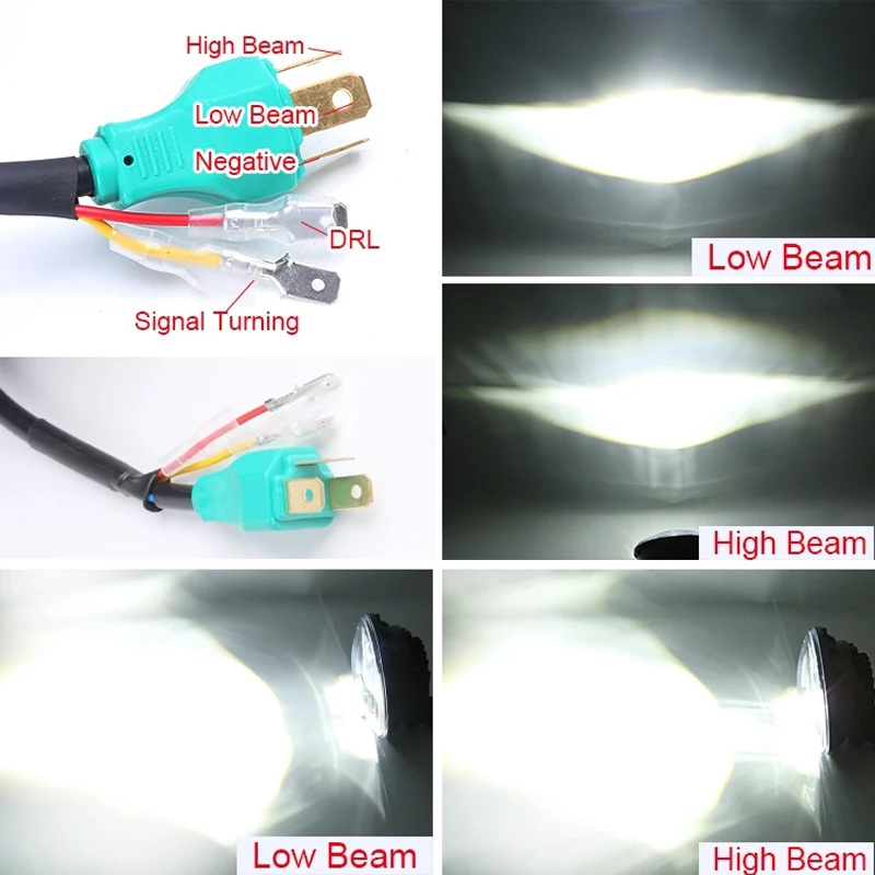 Пара 7 ''круглых светодиодных фар 40 Вт гало фасветильник с белыми янтарными