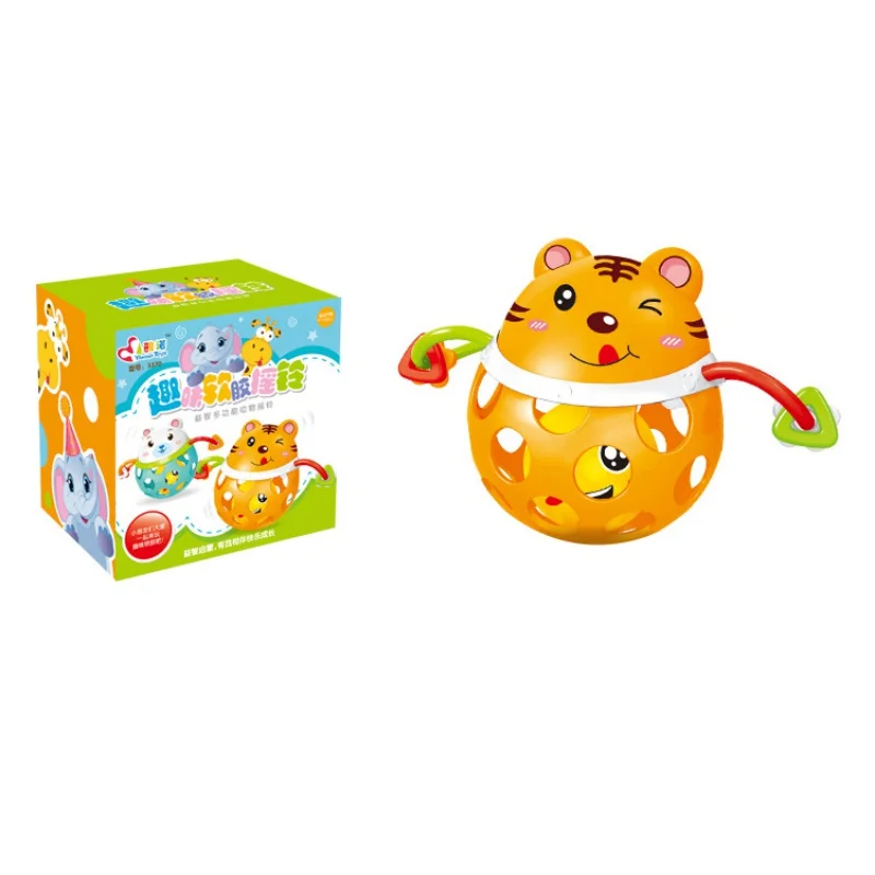 Для маленьких мальчиков и девочек мягкая резиновая полая Погремушка мультфильм