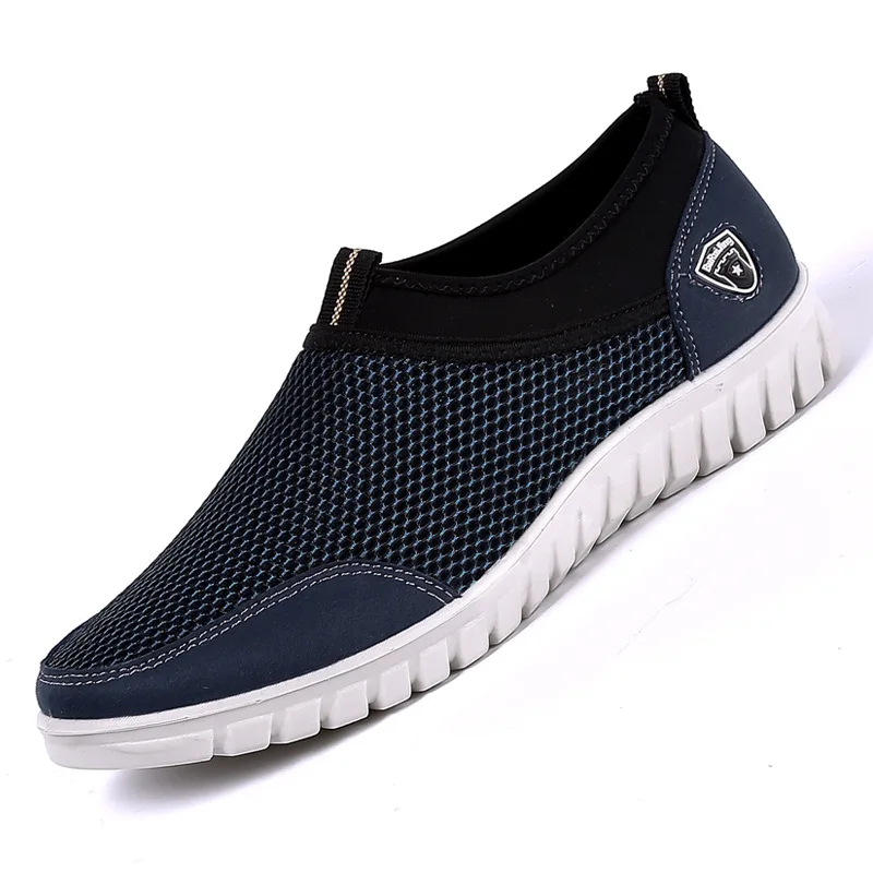 blue men shoes Merkmak/ г. Мужская обувь летний модный дышащий сетчатый мужская повседневная обувь мужские слипоны высокого качества на плоской подошве zapatillas hombre - Цвет: blue men shoes