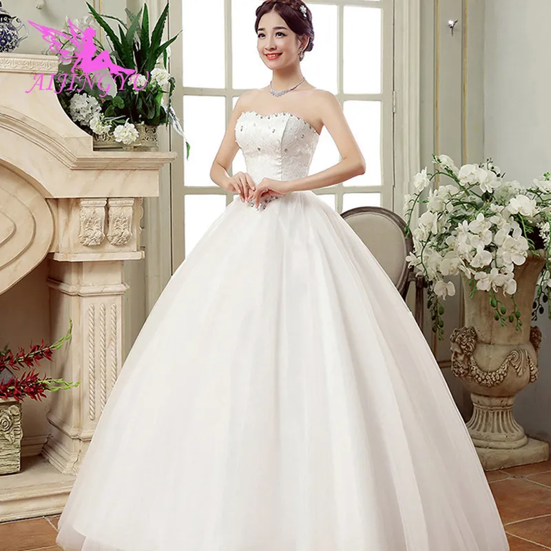 

AIJINGYU 2021 2020 bridal Customized new hot selling cheap ball gown lace up back formal bride dresses wedding dress FU171