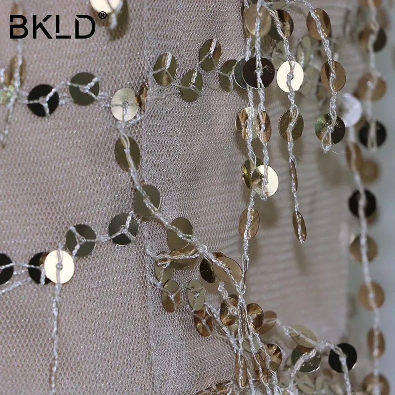 BKLD Новое поступление платье с блестками 2017 женское сексуальное Сетчатое