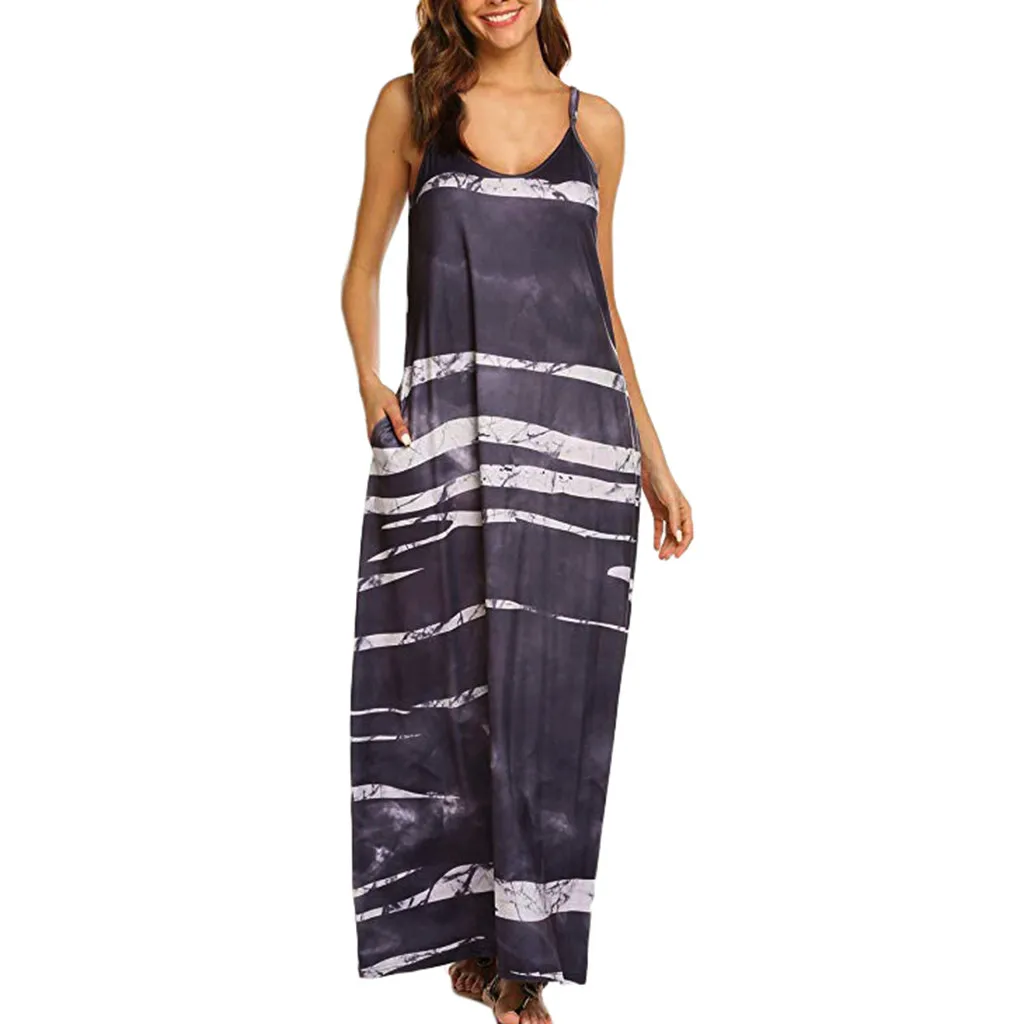 Vantage женское свободное Полосатое Повседневное платье с карманами сексуальное