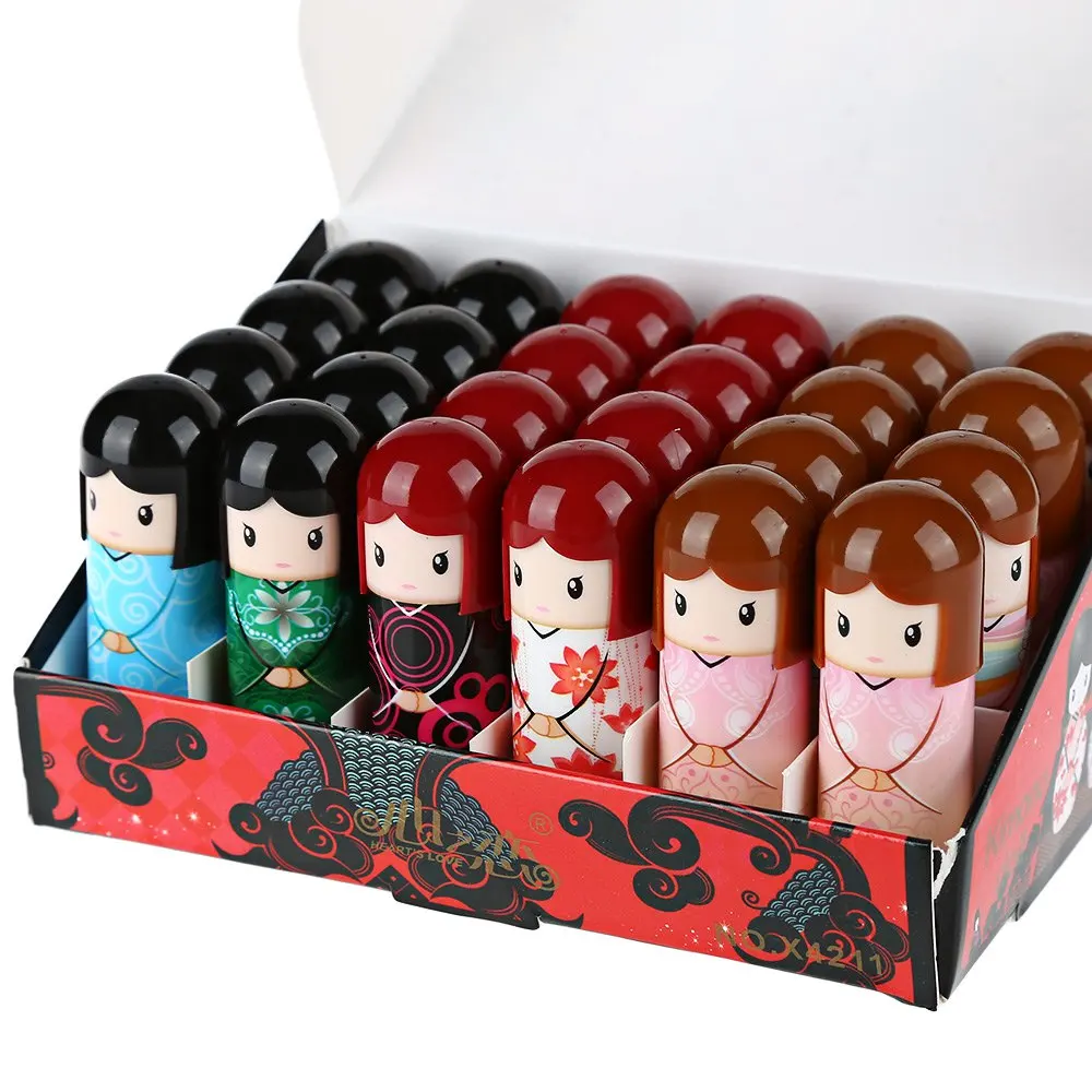 Gustala 24 шт./компл. красивые Мультяшные кимоно кукольный бальзам для губ